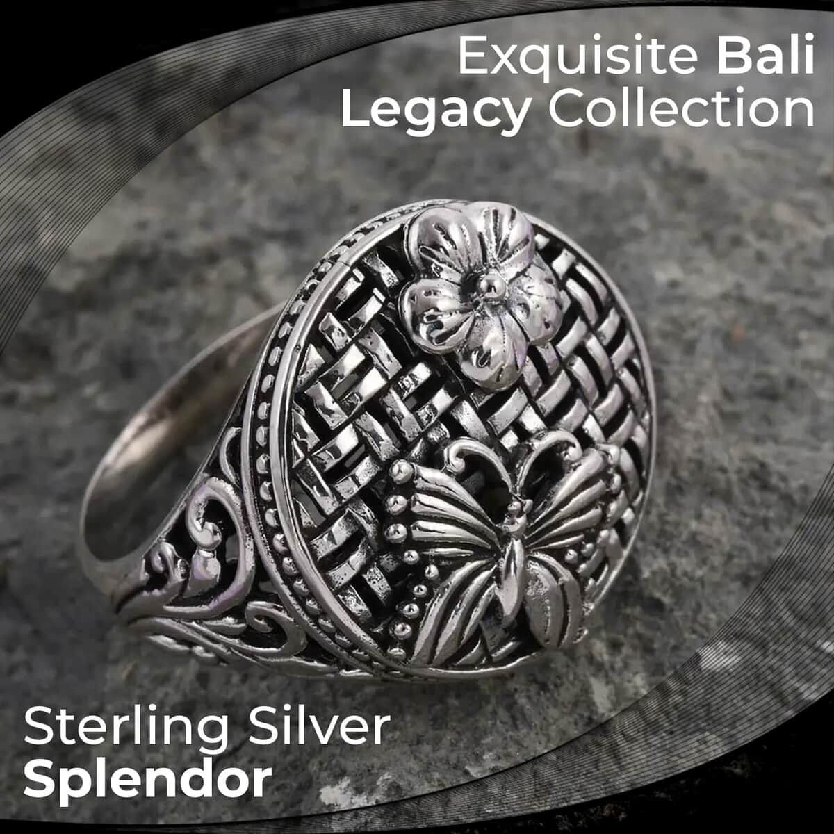 Mother’s Day Gift Bali Legacy Sterling Silver Butterfly Ring, Silver Ring, Jewelry For Her 10 Grams image number 1
