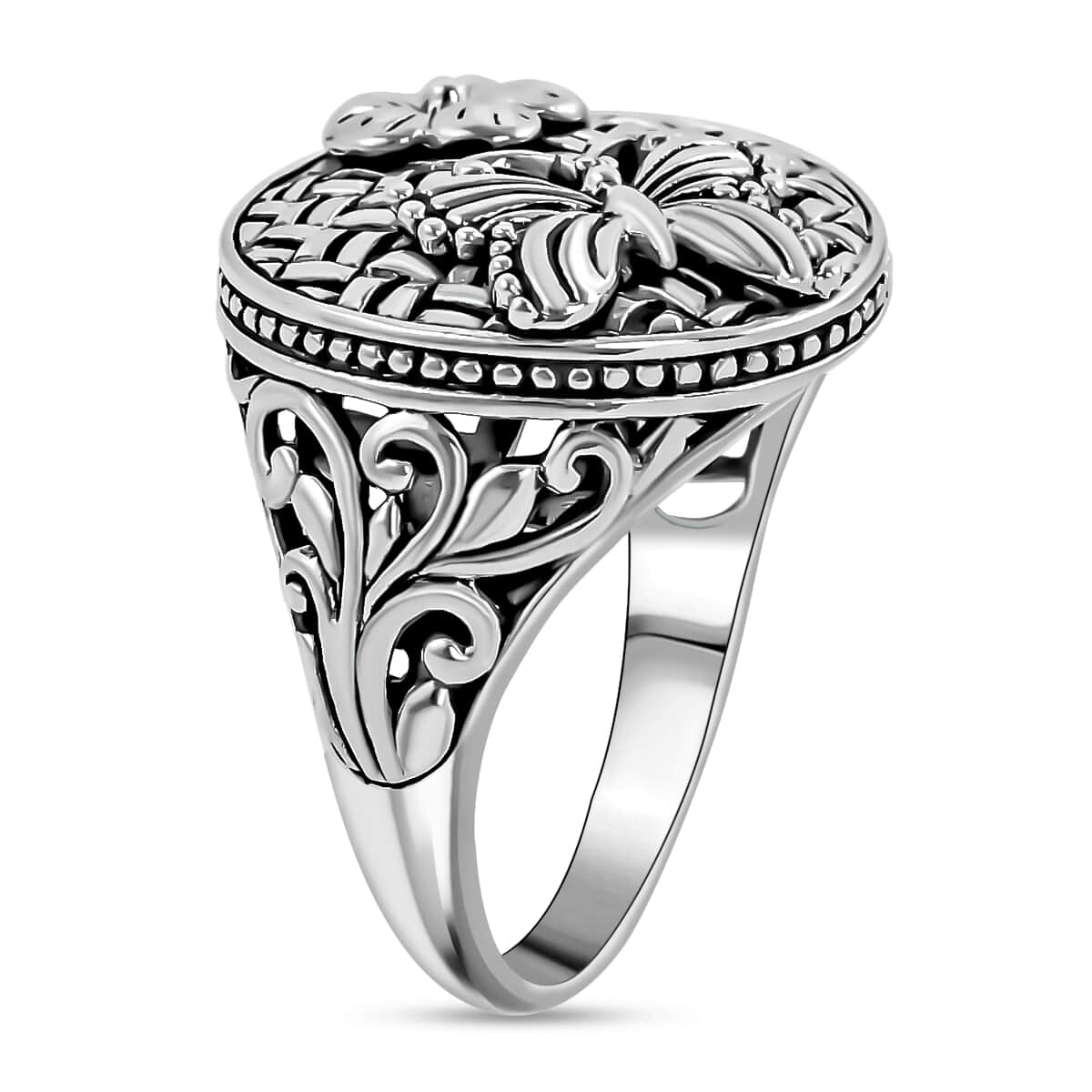 BALI LEGACY Sterling Silver Floral Band Ring (Size 10.0) (2.75 g) image number 3