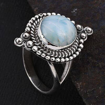 Bali Legacy Larimar Ring in Sterling Silver (Size 10.0) 10 Grams 7.15 ctw
