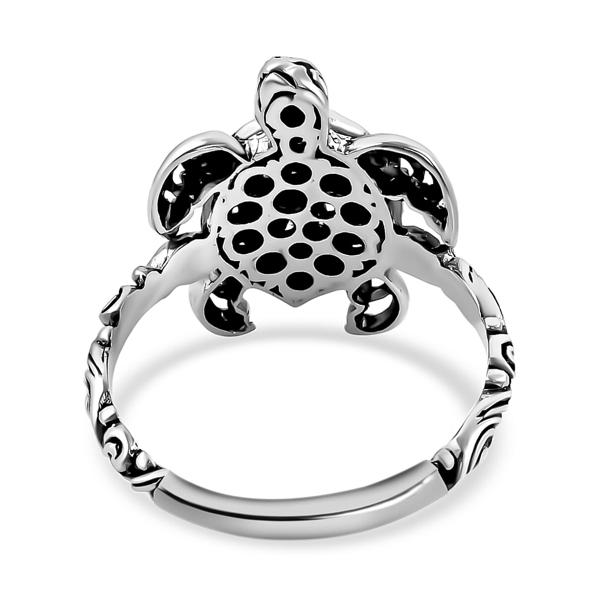 Bali Legacy Turtle Ring in Sterling Silver, Silver Ring, Jewelry For Her 4 Grams (Size 7) image number 4