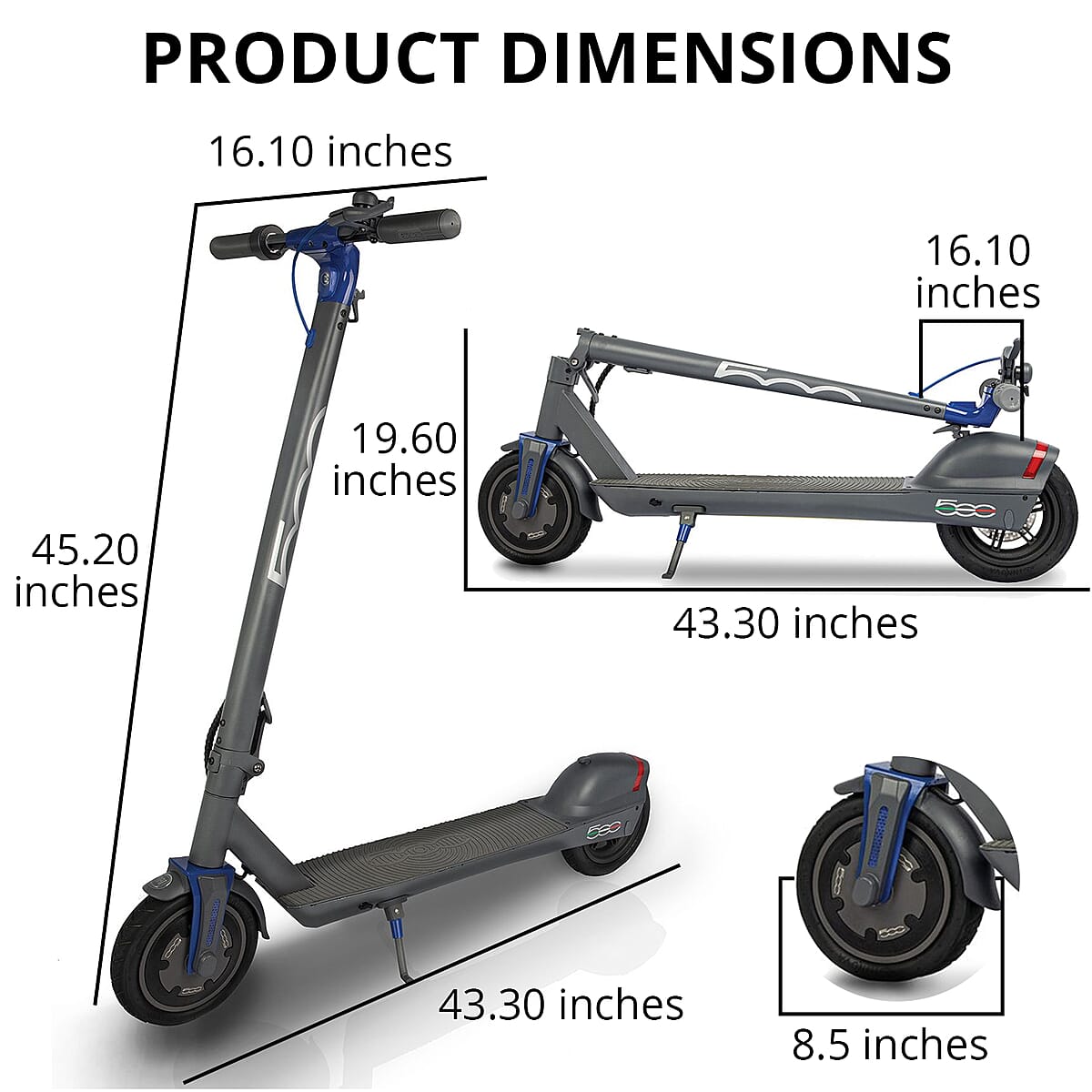 Fiat- Silver Folding Electric Scooter image number 4