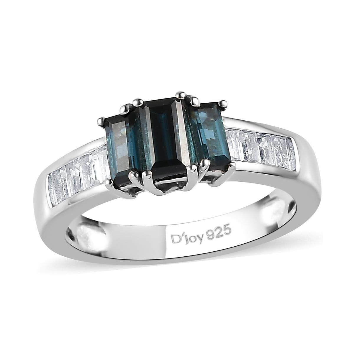 Premium Monte Belo Indicolite and White Topaz Ring in Platinum Over Sterling Silver (Size 6.0) 1.25 ctw image number 0