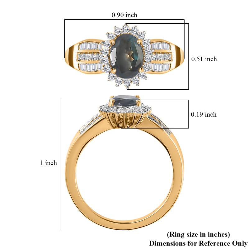 Iliana 18K Yellow Gold AAA Narsipatnam Alexandrite and G-H SI Diamond Ring (Size 6.0) 4.35 Grams 1.50 ctw
