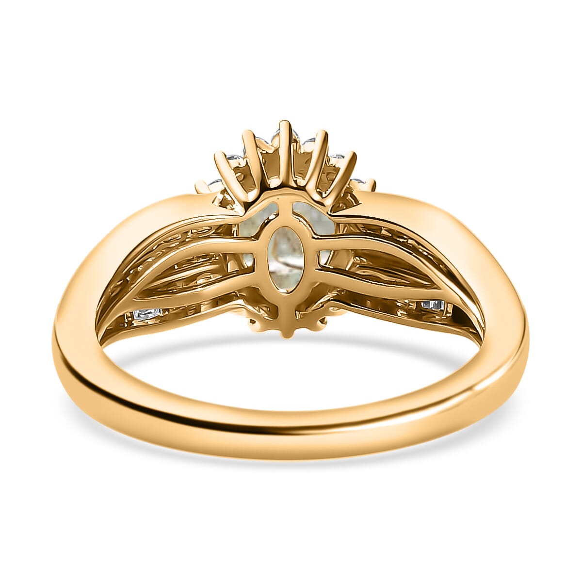 Iliana 18K Yellow Gold AAA Narsipatnam Alexandrite and G-H SI Diamond Ring (Size 7.0) 4.35 Grams 1.50 ctw image number 4