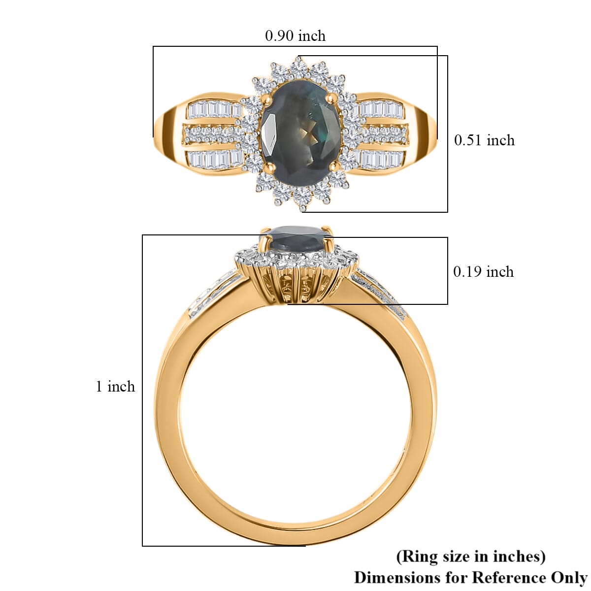 Iliana 18K Yellow Gold AAA Narsipatnam Alexandrite and G-H SI Diamond Ring (Size 7.0) 4.35 Grams 1.50 ctw image number 5