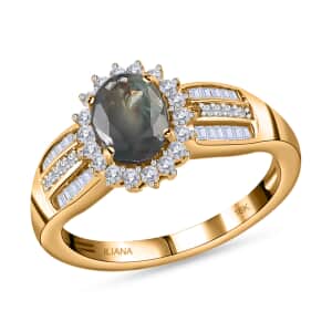 Iliana 18K Yellow Gold AAA Narsipatnam Alexandrite and G-H SI Diamond Ring (Size 8.0) 4.35 Grams 1.50 ctw