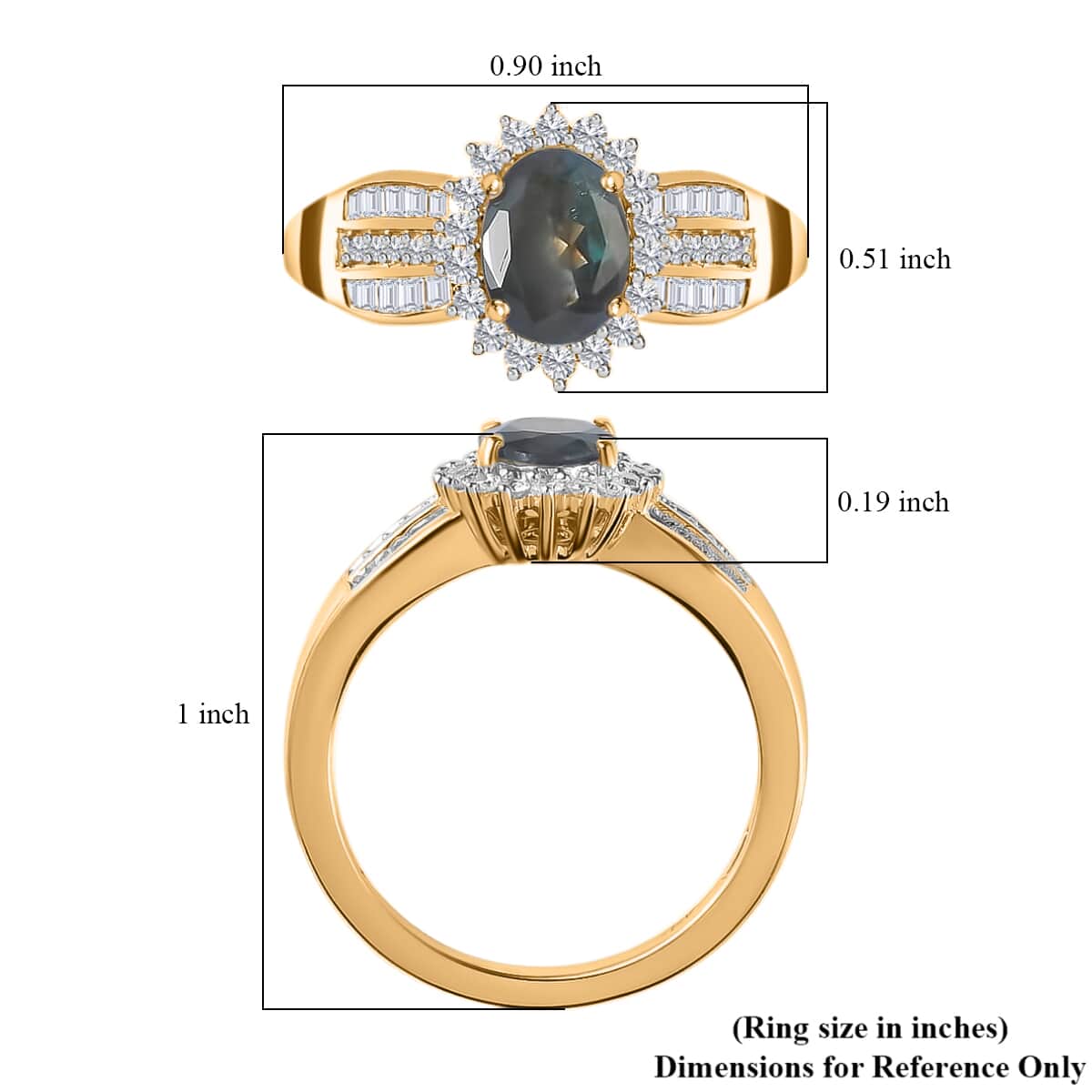 Iliana 18K Yellow Gold AAA Narsipatnam Alexandrite and G-H SI Diamond Ring (Size 8.0) 4.35 Grams 1.50 ctw image number 5