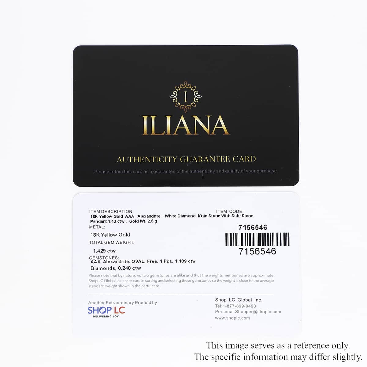 Iliana 18K Yellow Gold AAA Narsipatnam Alexandrite and G-H SI Diamond Pendant 1.40 ctw image number 5