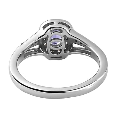 Tanzanite and Multi Gemstone 0.78 ctw Ring in Platinum Over Sterling Silver (Size 10)
