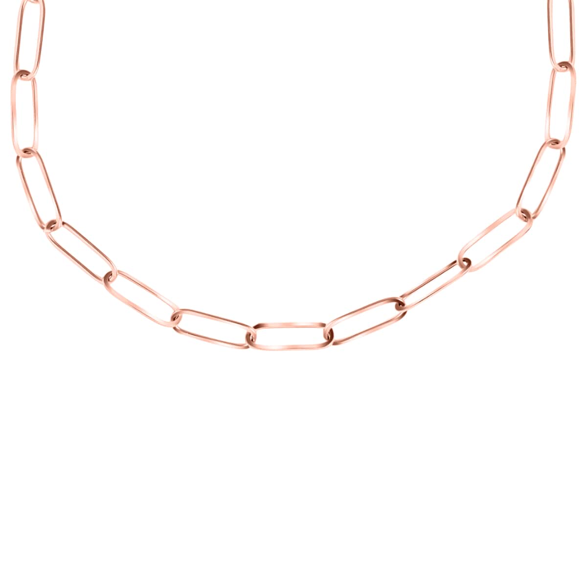 EVER TRUE Paper Clip Necklace 16 Inches in ION Plated Rose Gold Stainless Steel image number 0
