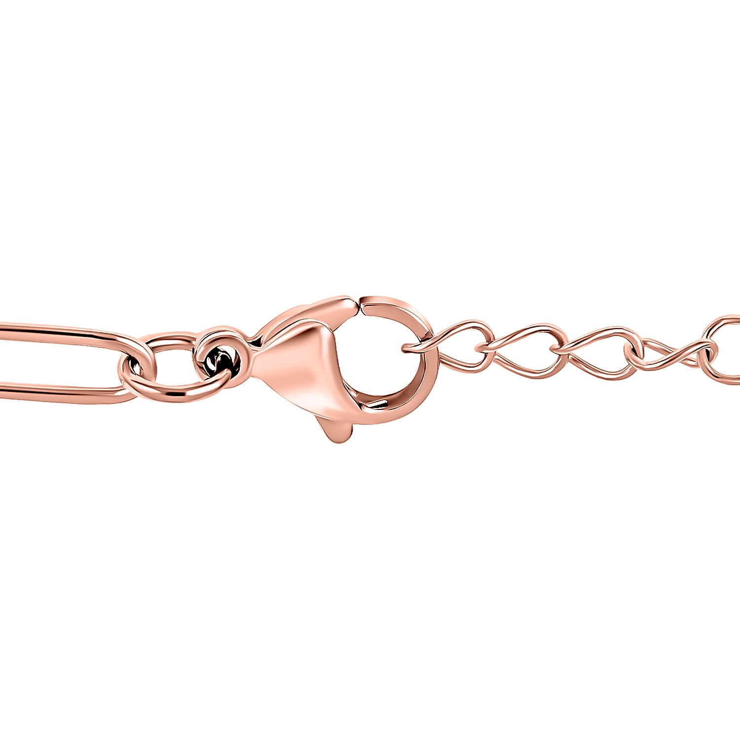 EverTrue Paper Clip Chain Necklace in ION Plated Rose Gold Stainless Steel 16 Inches