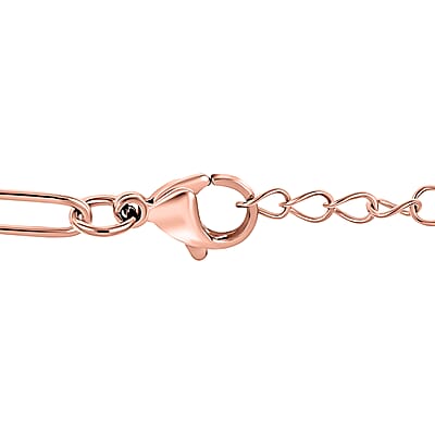 EverTrue Paper Clip Chain Necklace in ION Plated Rose Gold Stainless Steel 16 Inches