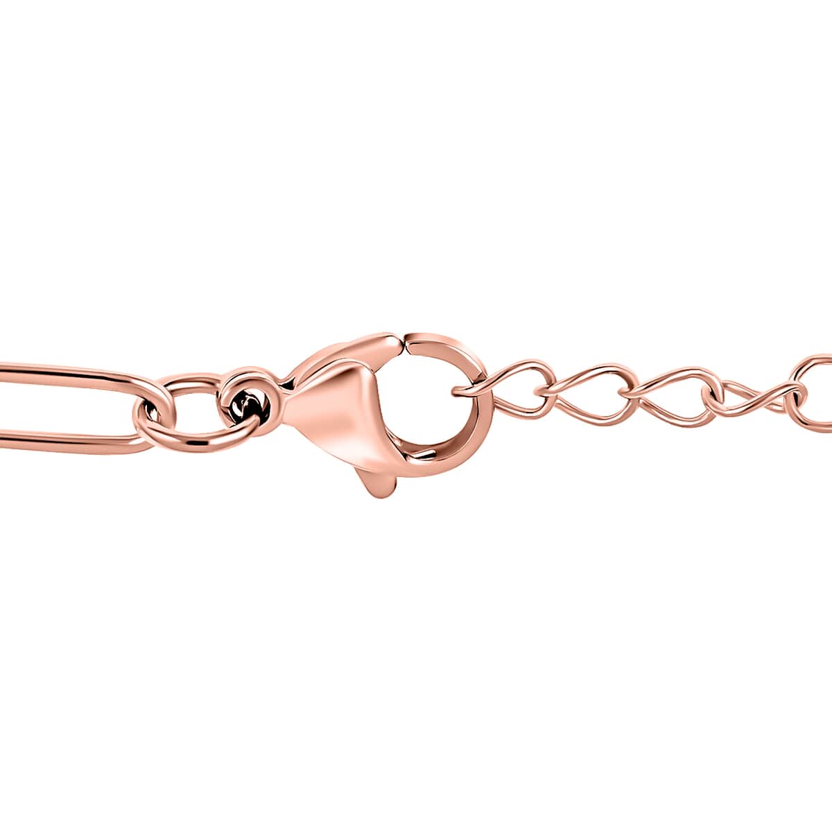 EVER TRUE Paper Clip Chain Necklace in ION Plated Rose Gold Stainless Steel 16 Inches image number 3