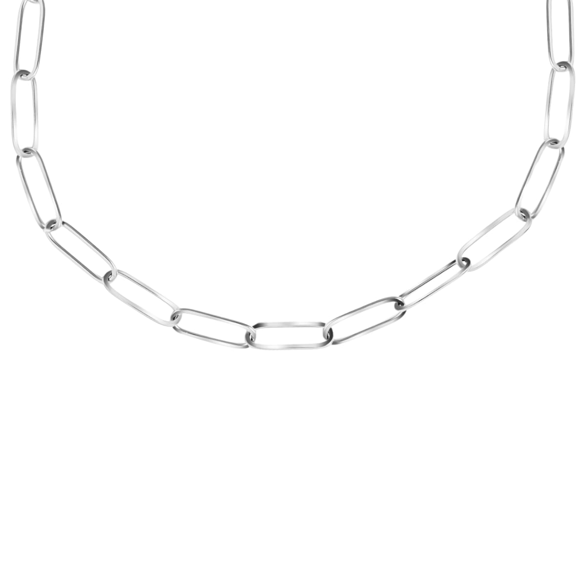 Paper Clip Chain Necklace in Stainless Steel 16 Inches image number 0