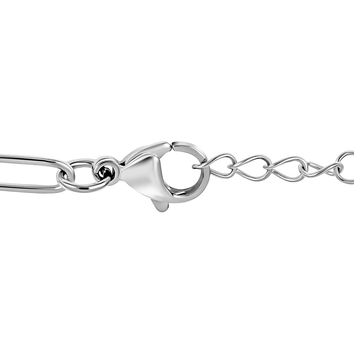 Paper Clip Chain Necklace in Stainless Steel 16 Inches image number 3