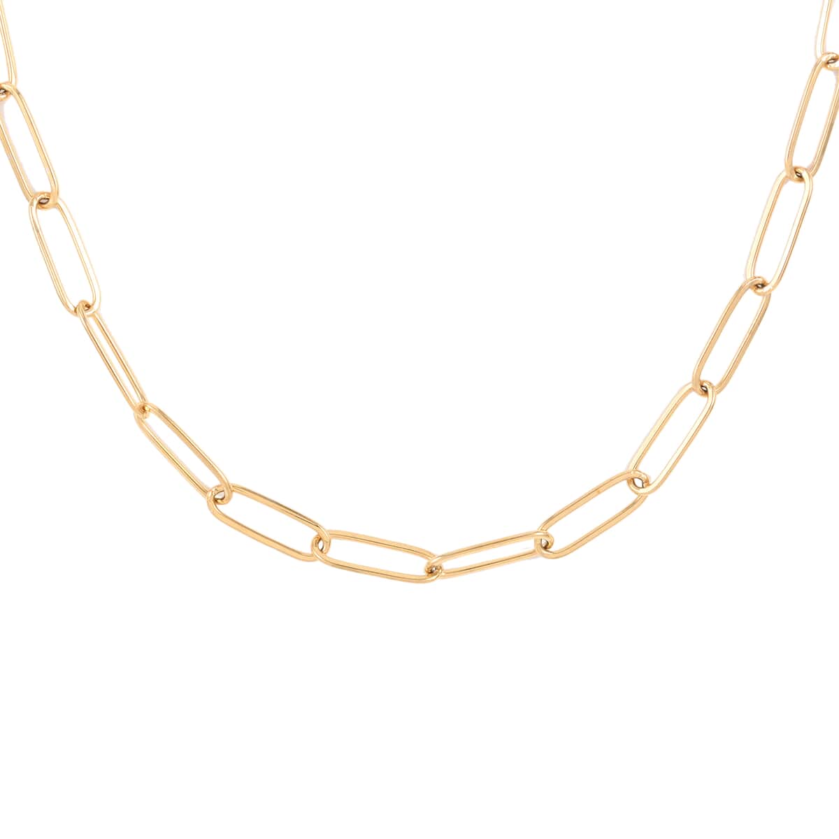 EVER TRUE Paper Clip Chain Necklace in ION Plated Yellow Gold Stainless Steel 20 Inches image number 0