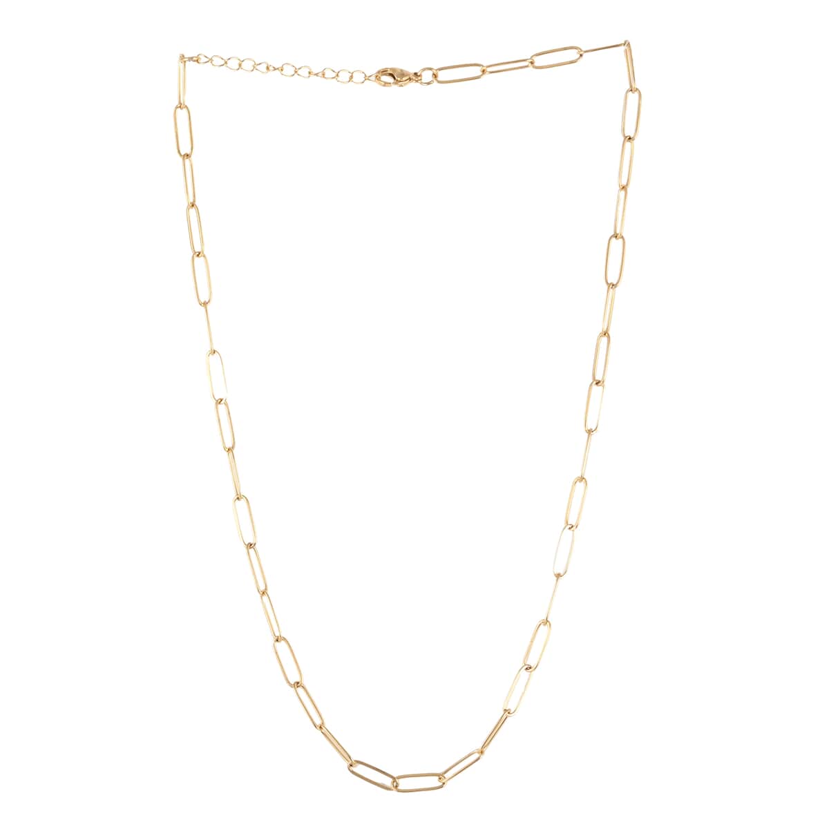 EVER TRUE Paper Clip Chain Necklace in ION Plated Yellow Gold Stainless Steel 20 Inches image number 2