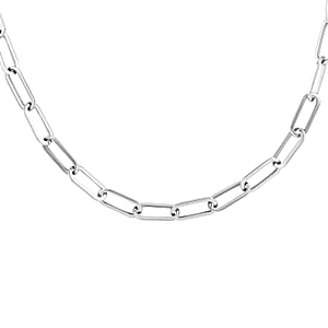 EverTrue Paper Clip Chain Necklace in Stainless Steel  24 Inches