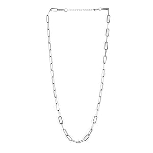 EverTrue Paper Clip Chain Necklace in Stainless Steel  24 Inches