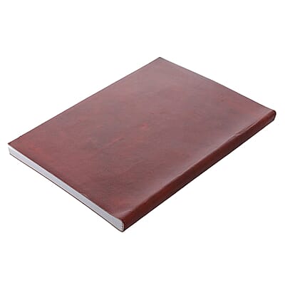 Meditation Pose Embossed Seven Chakra Gemstone Leather Diary and Carved Wooden Pen - Maroon