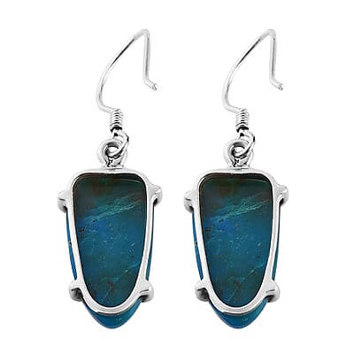 Artisan Crafted Peruvian Opalina Dangle Earrings in Sterling Silver 15.90 ctw