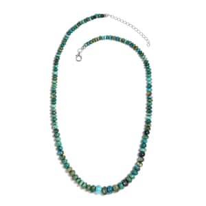 Peruvian Opalina Beaded Necklace 18-20 Inches in Rhodium Over Sterling Silver 105.10 ctw