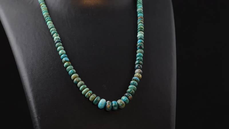 Peruvian Opalina 105.10 ctw Beaded Necklace 18-20 Inches in Rhodium Over Sterling Silver