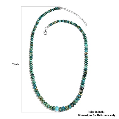 Peruvian Opalina 105.10 ctw Beaded Necklace 18-20 Inches in Rhodium Over Sterling Silver
