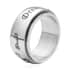 Green Austrian Crystal and Enameled Dreams Engraved Spinner Ring in Stainless Steel (Size 10.0) image number 3