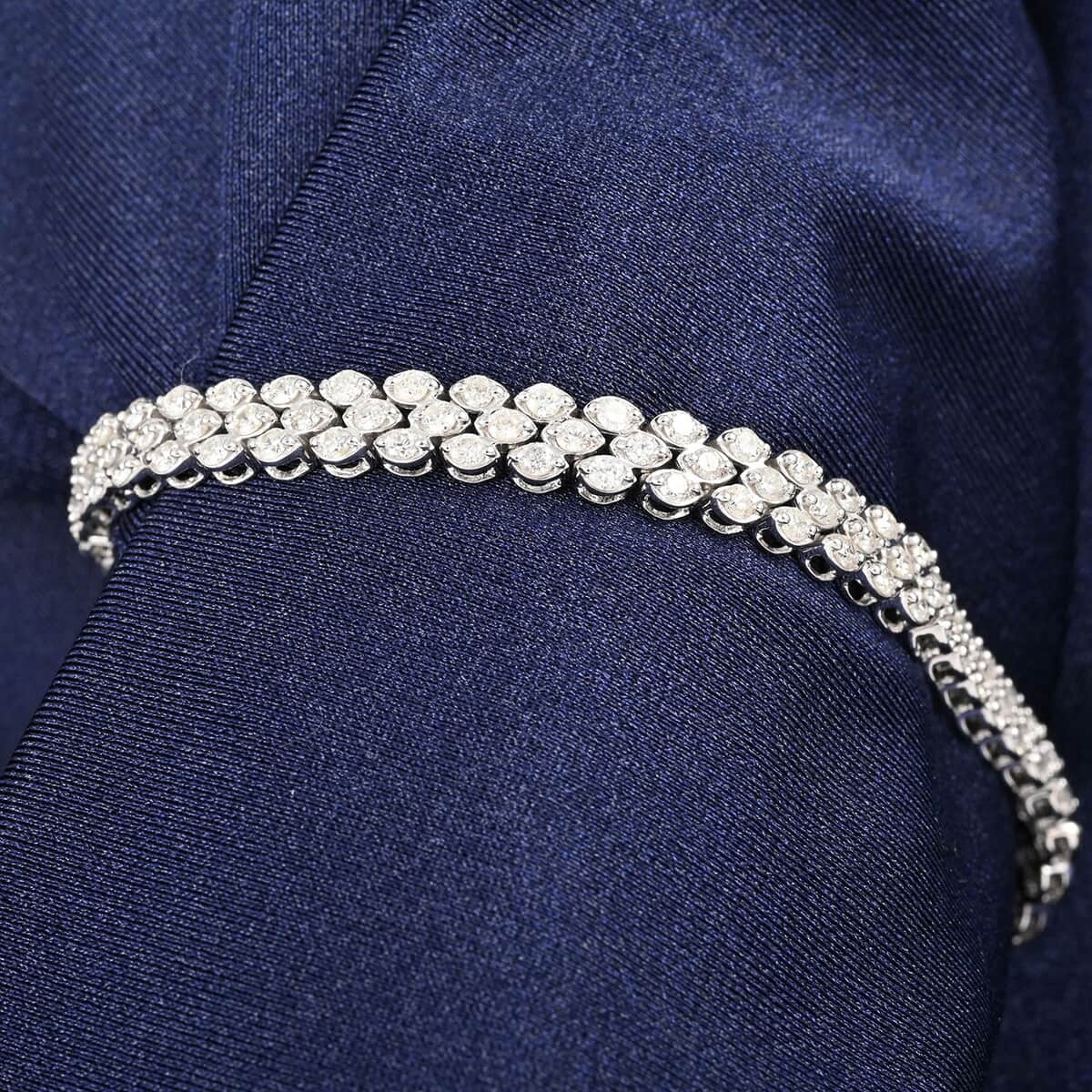 JCK Closeout 14K White Gold G-H I1- I2 Diamond Bracelet (7.50 In) 12.50 Grams 4.00 ctw image number 1