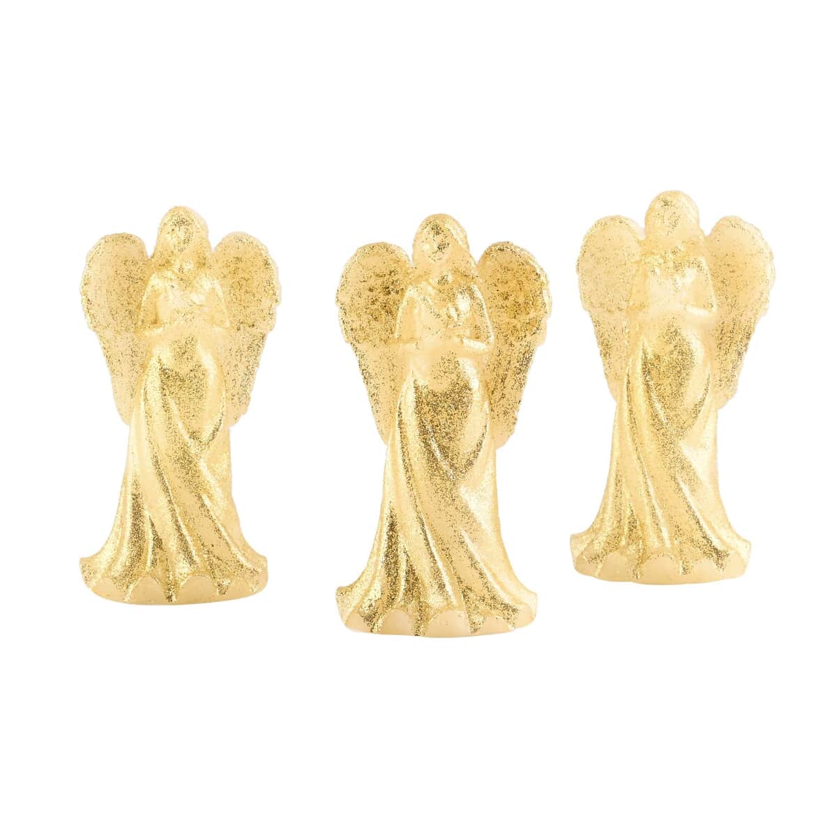 Set of 3 Wax Angels with LED Light image number 0