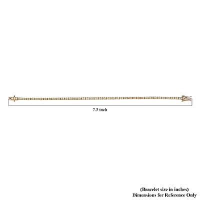 Luxoro 10K Yellow Gold I2-I3 Natural Yellow Diamond Tennis Bracelet (7.25 In) 7.35 Grams 3.00 ctw
