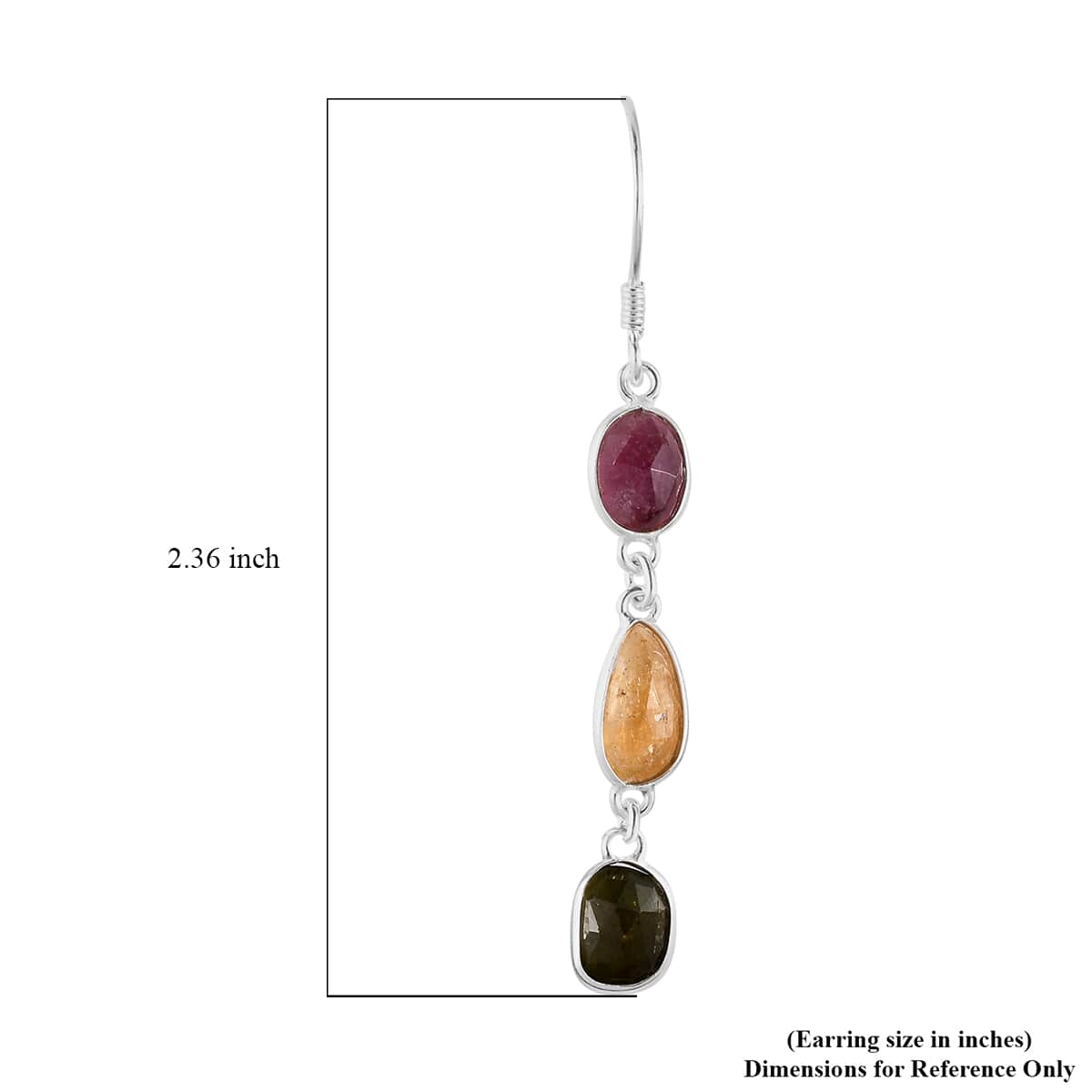 Artisan Crafted Multi-Tourmaline Dangle Earrings in Sterling Silver 3.90 ctw image number 4