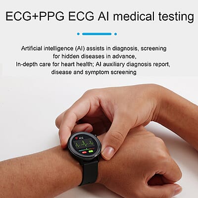 SoulSmart Health Tracker includes ECG and Body Temp. Smart Watch with 2 Straps (14-30 Day Battery Life, 43mm Dial, 5.75-9 inches), Best Smartwatch, Fitness Tracker Watch, Smart Band