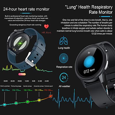 SoulSmart Health Tracker includes ECG and Body Temp. Smart Watch with 2 Straps (14-30 Day Battery Life, 43mm Dial, 5.75-9 inches), Best Smartwatch, Fitness Tracker Watch, Smart Band
