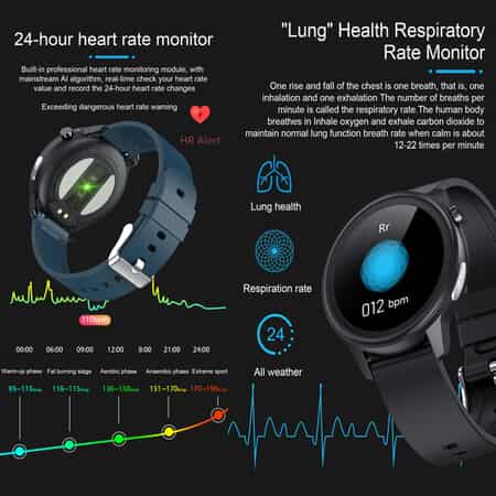 SoulSmart Health Tracker includes ECG and Body Temp. Smart Watch with 2 Straps (14-30 Day Battery Life, 43mm Dial, 5.75-9 inches), Best Smartwatch, Fitness Tracker Watch, Smart Band image number 3