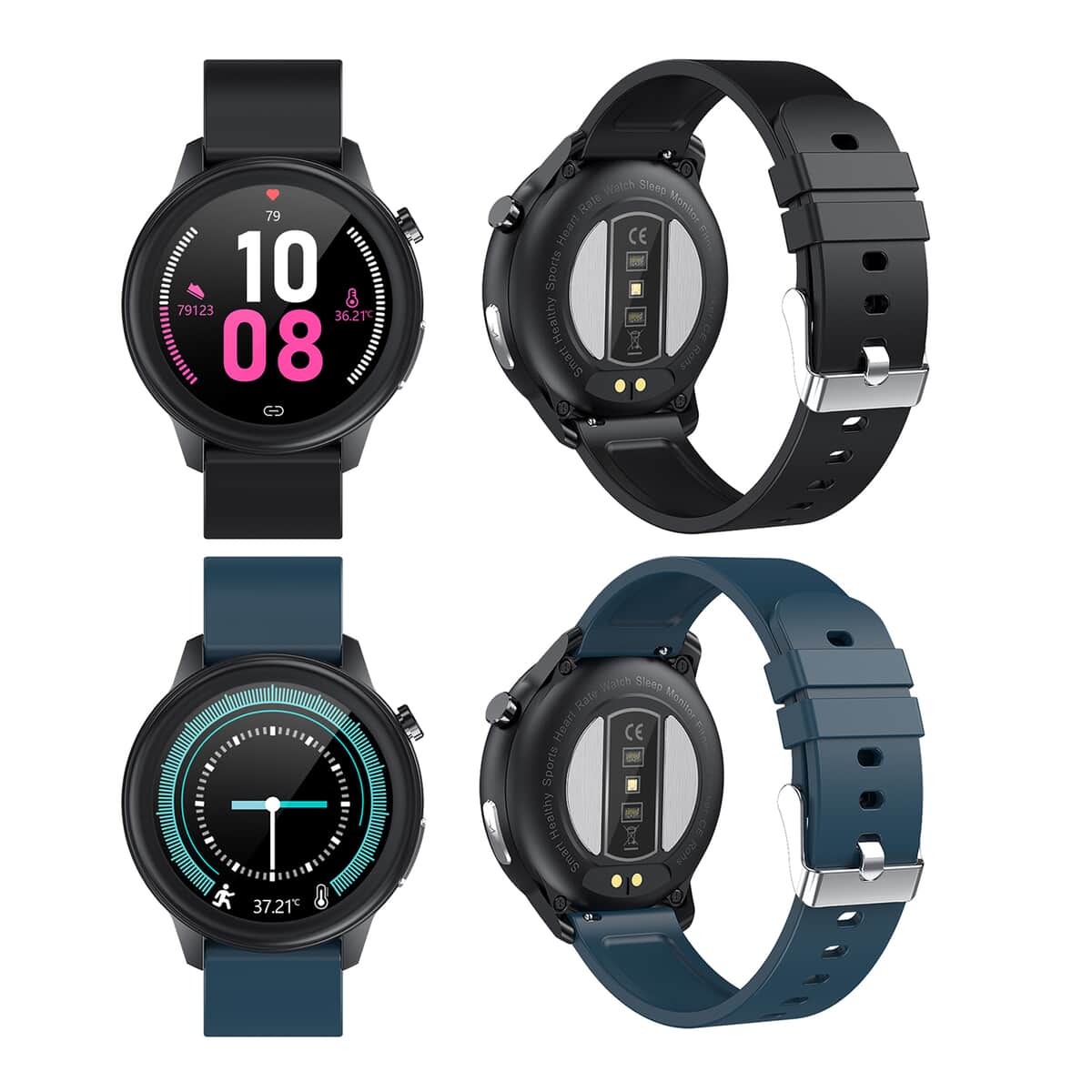 Soulsmart Multi functional Smart Watch with Set of 2 Black and Blue Silicone Strap image number 5