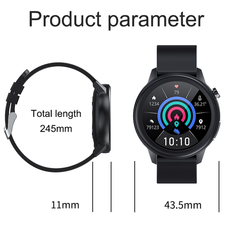 SoulSmart Health Tracker includes ECG and Body Temp. Smart Watch with 2 Straps (14-30 Day Battery Life, 43mm Dial, 5.75-9 inches), Best Smartwatch, Fitness Tracker Watch, Smart Band