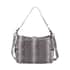 Gray Python Embossed Print Genuine Leather Hobo Bag with Shoulder Straps image number 0
