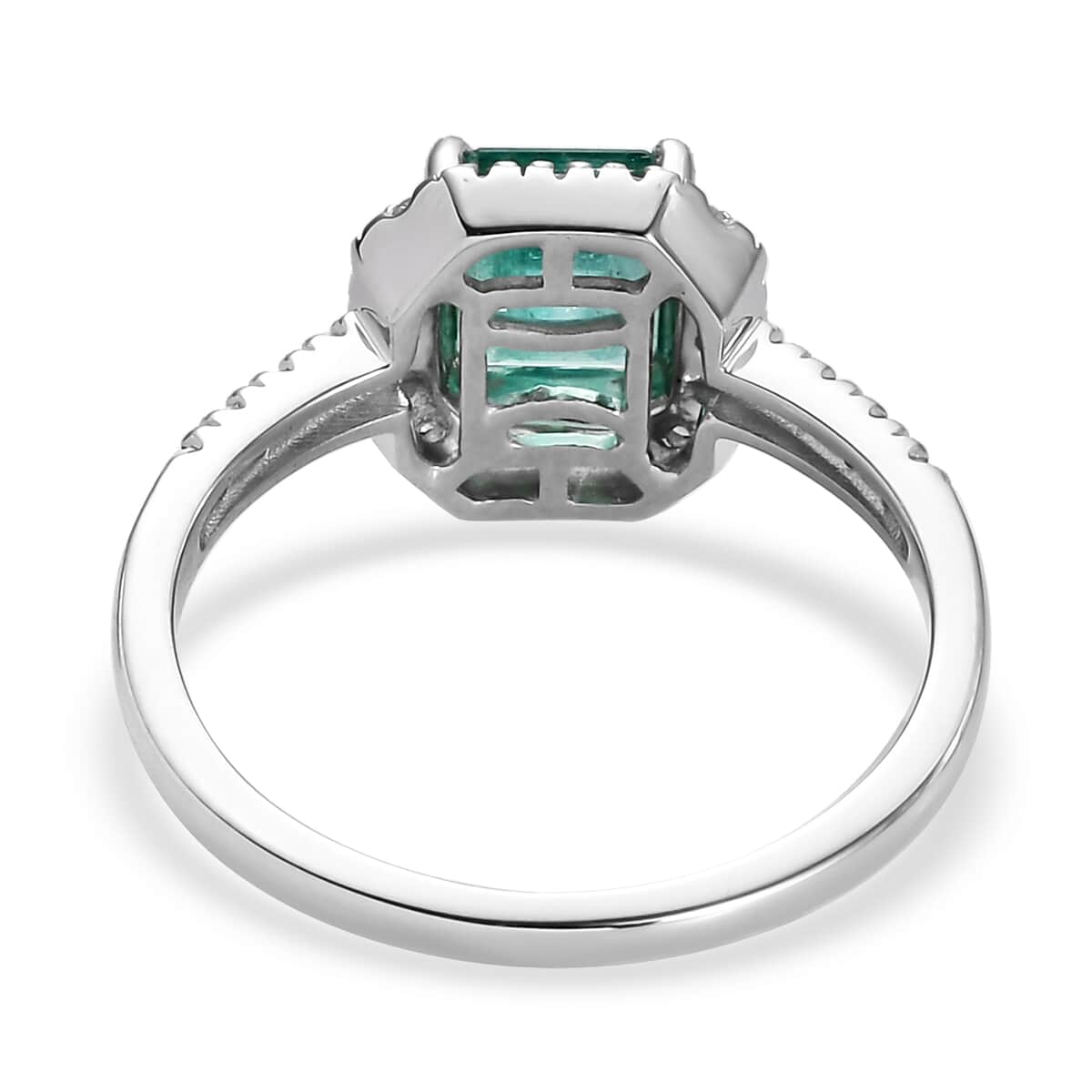 LUXORO 10K White Gold AAA Kagem Zambian Emerald and Diamond Ring (Size 7.0) 2.75 Grams 1.40 ctw image number 4