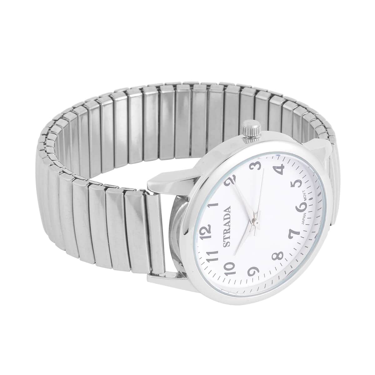 Strada Japanese Movement Stretch Bracelet Watch in Stainless Steel (36mm) (6.50-7.50Inches) image number 3