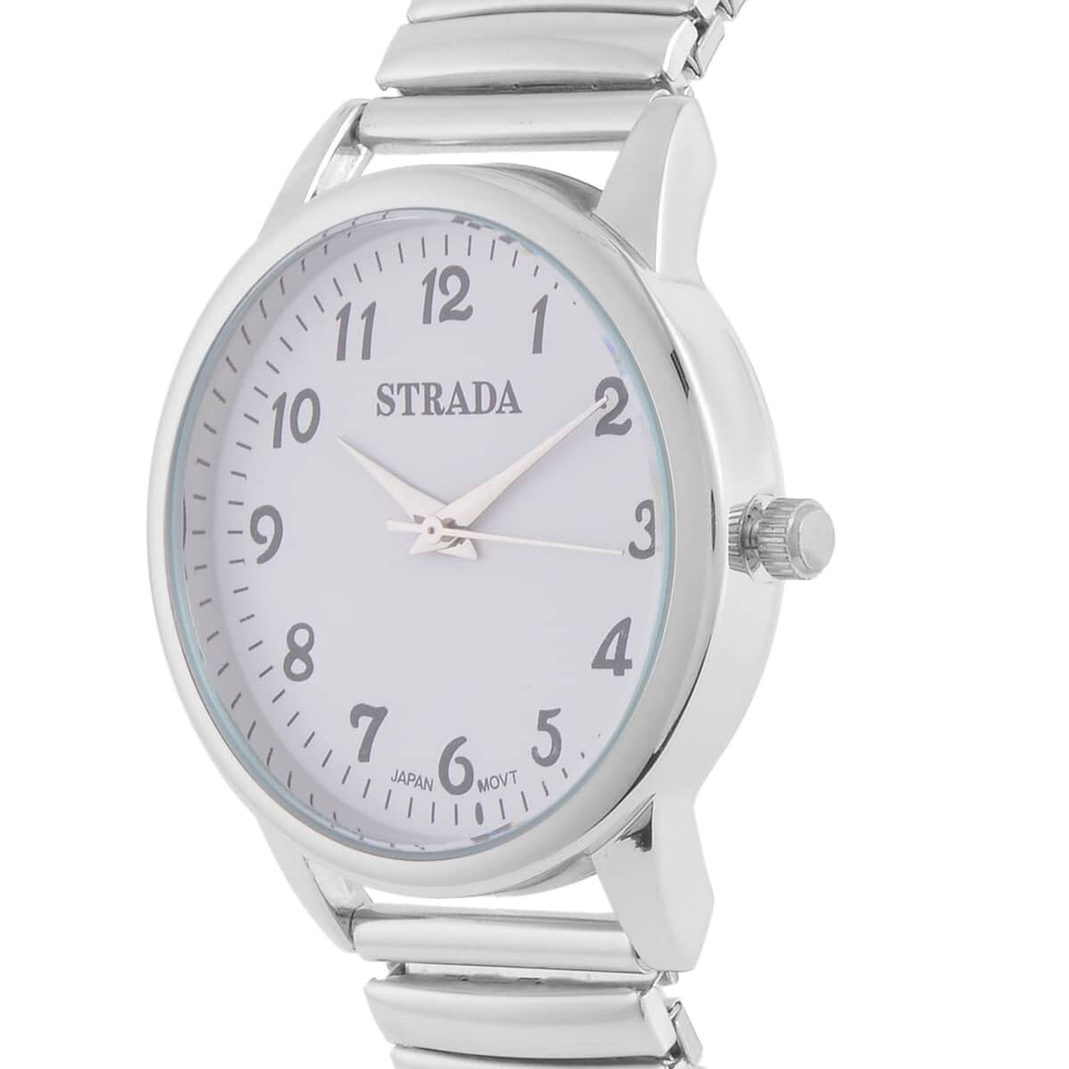 Strada Japanese Movement Stretch Bracelet Watch in Stainless Steel (36mm) (6.50-7.50Inches) image number 4