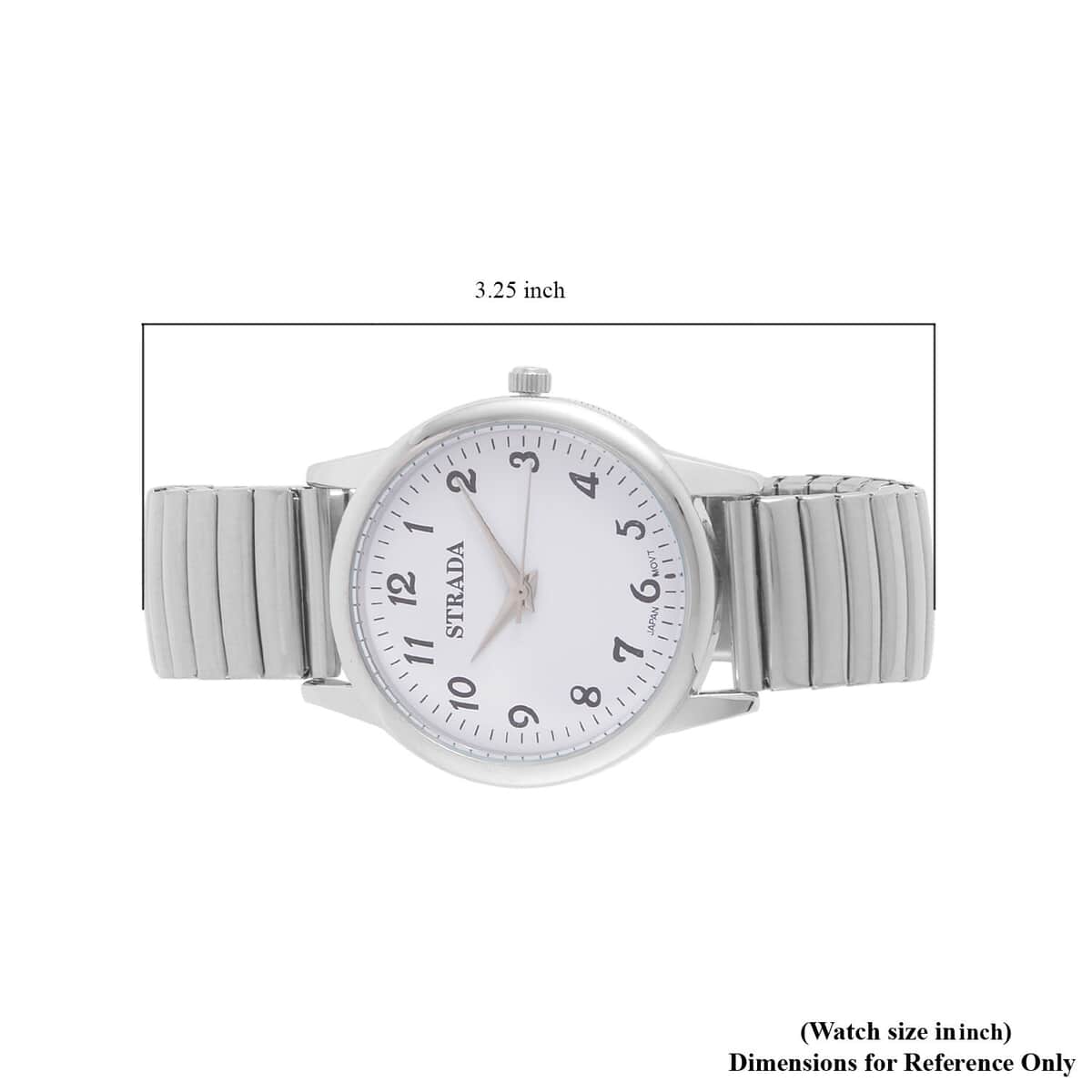 Strada Japanese Movement Stretch Bracelet Watch in Stainless Steel (36mm) (6.50-7.50Inches) image number 6