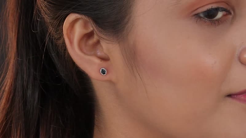Premium Monte Belo Indicolite Halo Stud Earrings in Platinum Over Sterling Silver 0.30 ctw