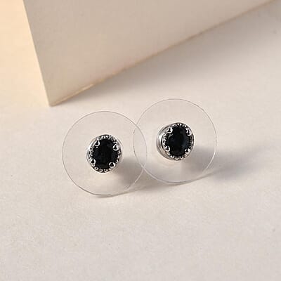 Premium Monte Belo Indicolite Halo Stud Earrings in Platinum Over Sterling Silver 0.30 ctw