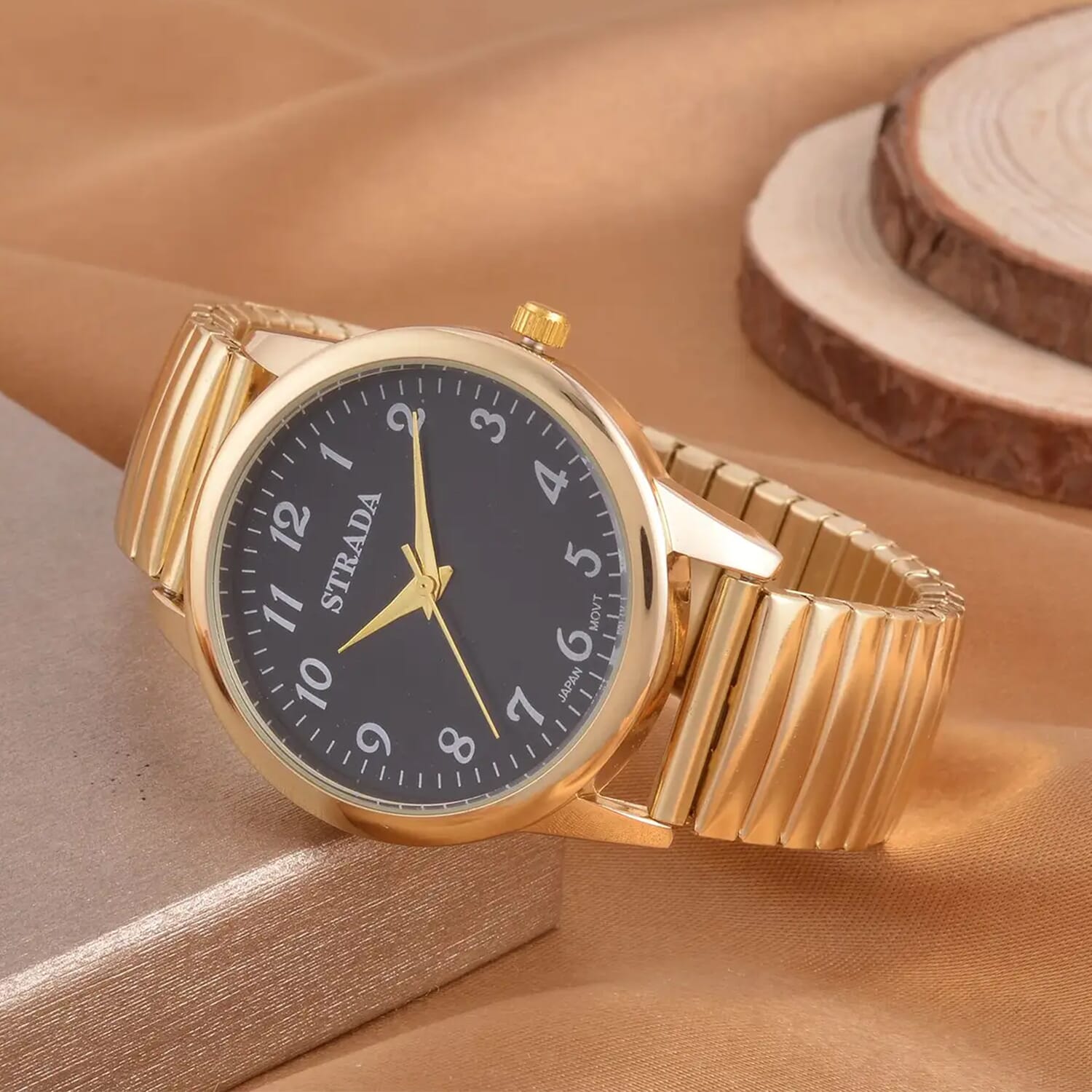 Buy Strada Japanese Movement Stretch Bracelet Watch in ION