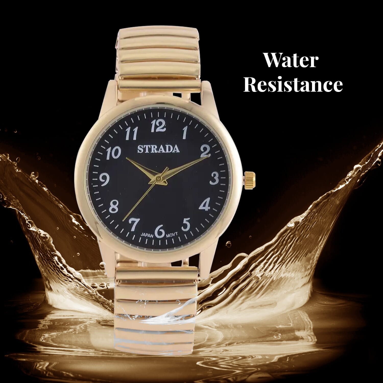 Buy Strada Japanese Movement Stretch Bracelet Watch in ION