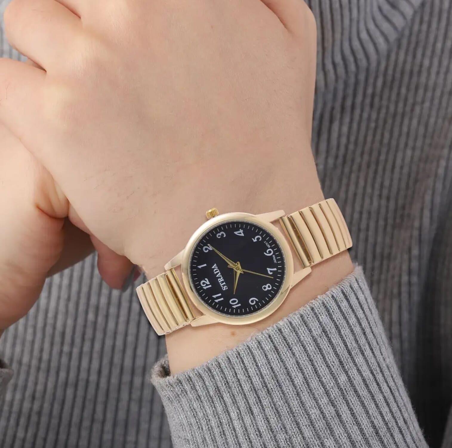 Buy Strada Japanese Movement Stretch Bracelet Watch in ION