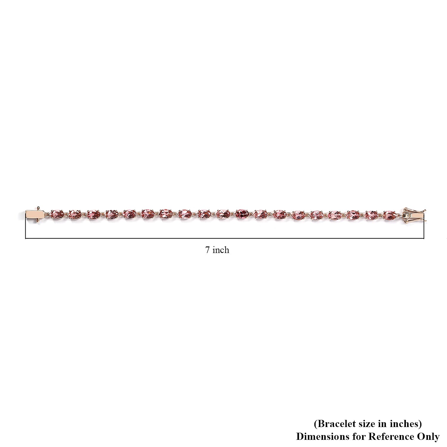 Luxoro 10K Rose Gold Premium Blush Tourmaline Tennis Bracelet (6.50 In) 8.25 ctw