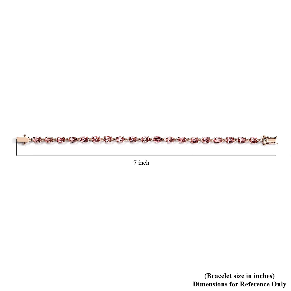 LUXORO 10K Rose Gold Premium Natural Blush Tourmaline Tennis Bracelet (8.00 In) 4.35 Grams 9.90 ctw image number 4